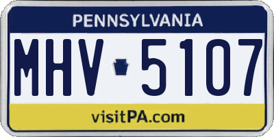 PA license plate MHV5107