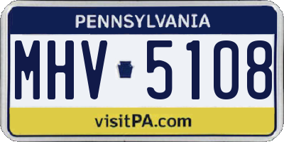 PA license plate MHV5108