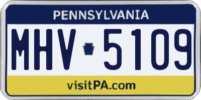PA license plate MHV5109