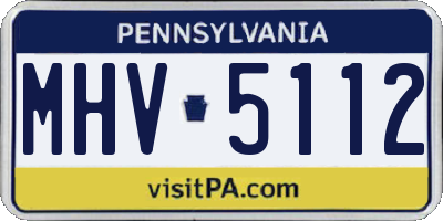PA license plate MHV5112