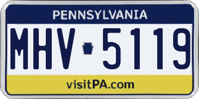 PA license plate MHV5119