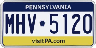 PA license plate MHV5120