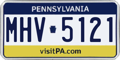 PA license plate MHV5121