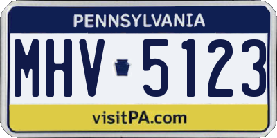 PA license plate MHV5123