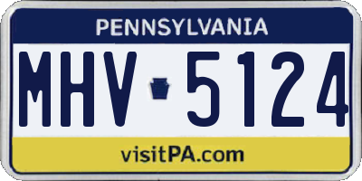 PA license plate MHV5124