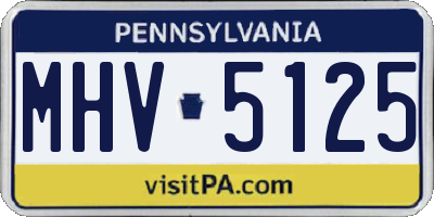 PA license plate MHV5125