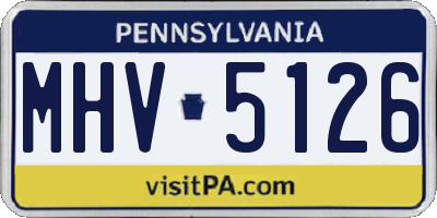 PA license plate MHV5126