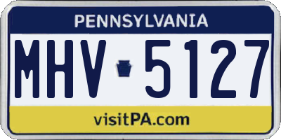 PA license plate MHV5127