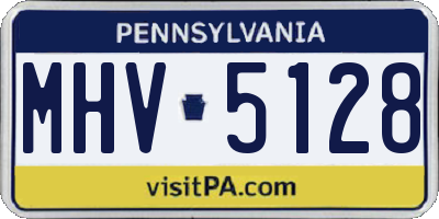 PA license plate MHV5128