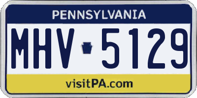 PA license plate MHV5129