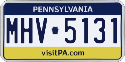 PA license plate MHV5131
