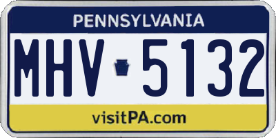 PA license plate MHV5132