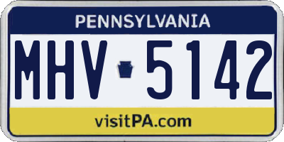 PA license plate MHV5142