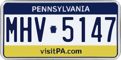 PA license plate MHV5147