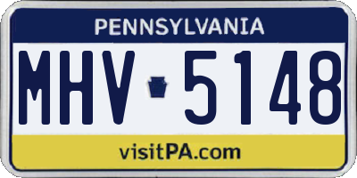 PA license plate MHV5148