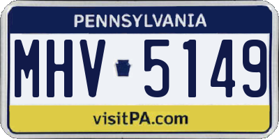 PA license plate MHV5149