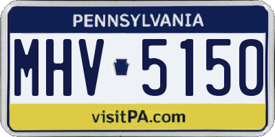 PA license plate MHV5150