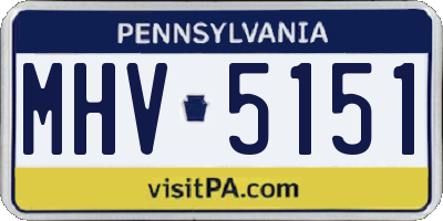 PA license plate MHV5151