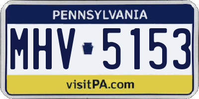 PA license plate MHV5153