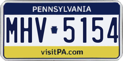 PA license plate MHV5154