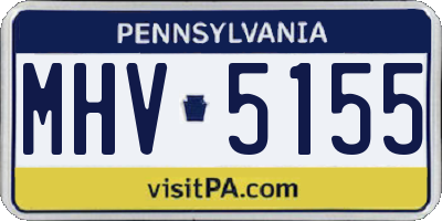 PA license plate MHV5155