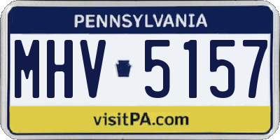 PA license plate MHV5157