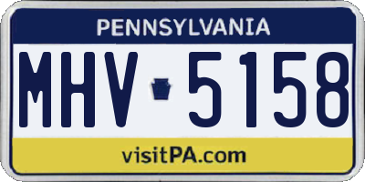 PA license plate MHV5158