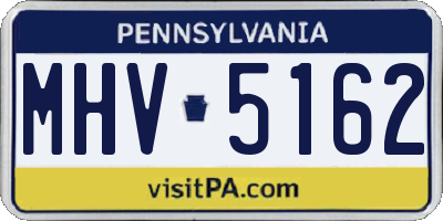 PA license plate MHV5162