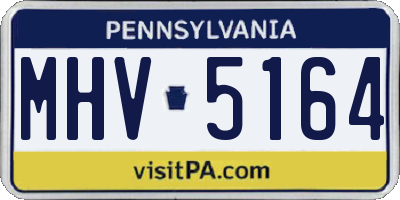 PA license plate MHV5164