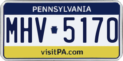 PA license plate MHV5170