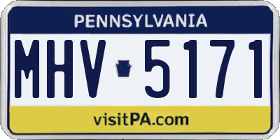 PA license plate MHV5171