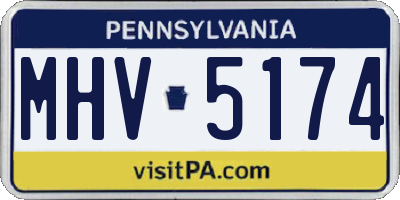 PA license plate MHV5174