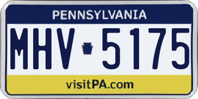PA license plate MHV5175