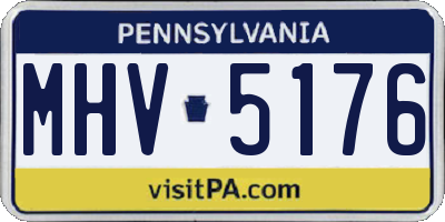 PA license plate MHV5176