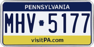 PA license plate MHV5177