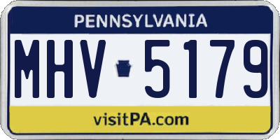 PA license plate MHV5179