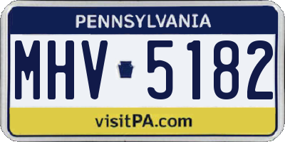 PA license plate MHV5182