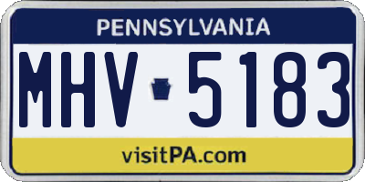 PA license plate MHV5183