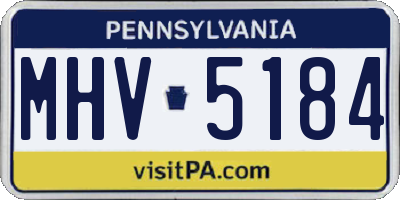 PA license plate MHV5184