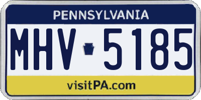 PA license plate MHV5185
