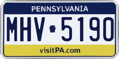 PA license plate MHV5190