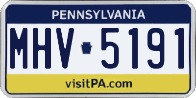 PA license plate MHV5191