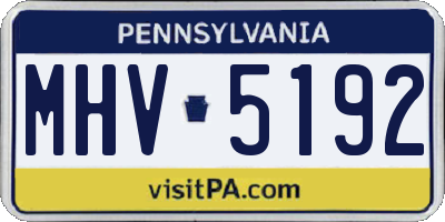 PA license plate MHV5192