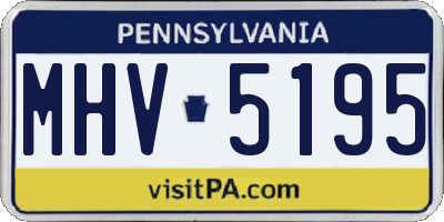 PA license plate MHV5195