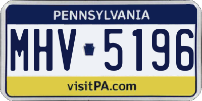 PA license plate MHV5196