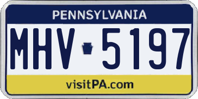 PA license plate MHV5197