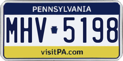PA license plate MHV5198