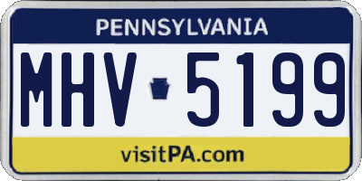 PA license plate MHV5199