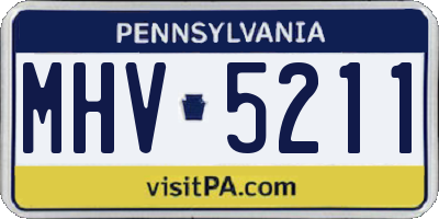 PA license plate MHV5211