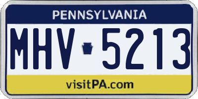 PA license plate MHV5213